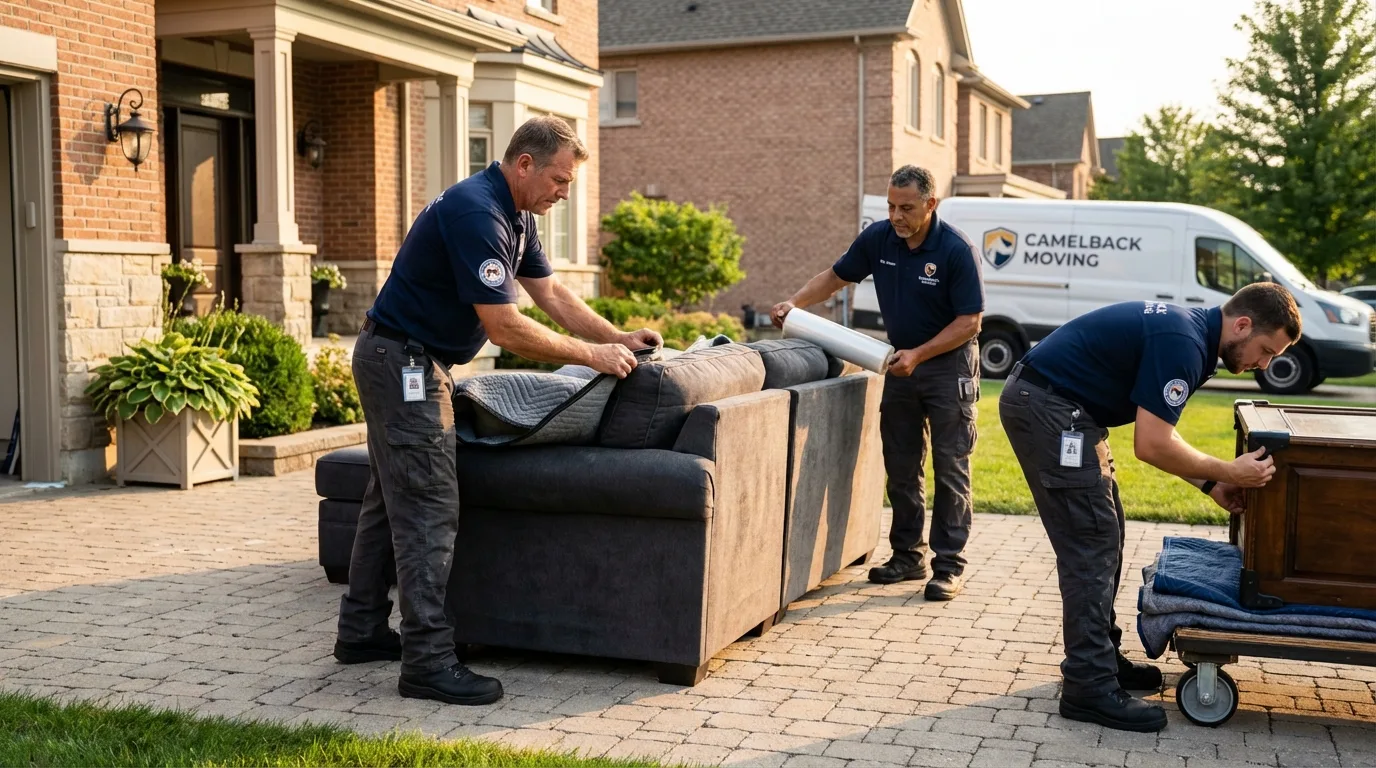 Large estate moving crew wrapping furniture in Berkeley, CA