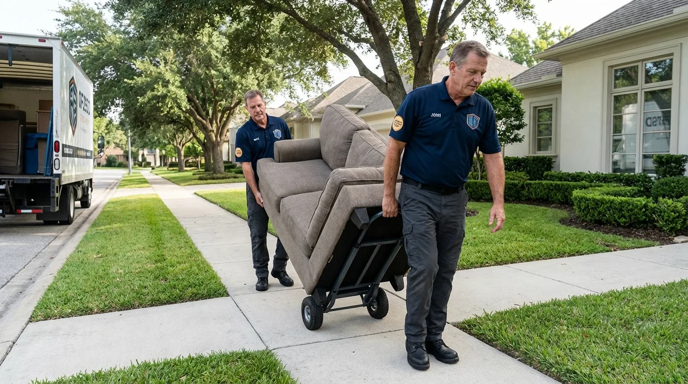 Local residential moving crew loading furniture in Berkeley, CA