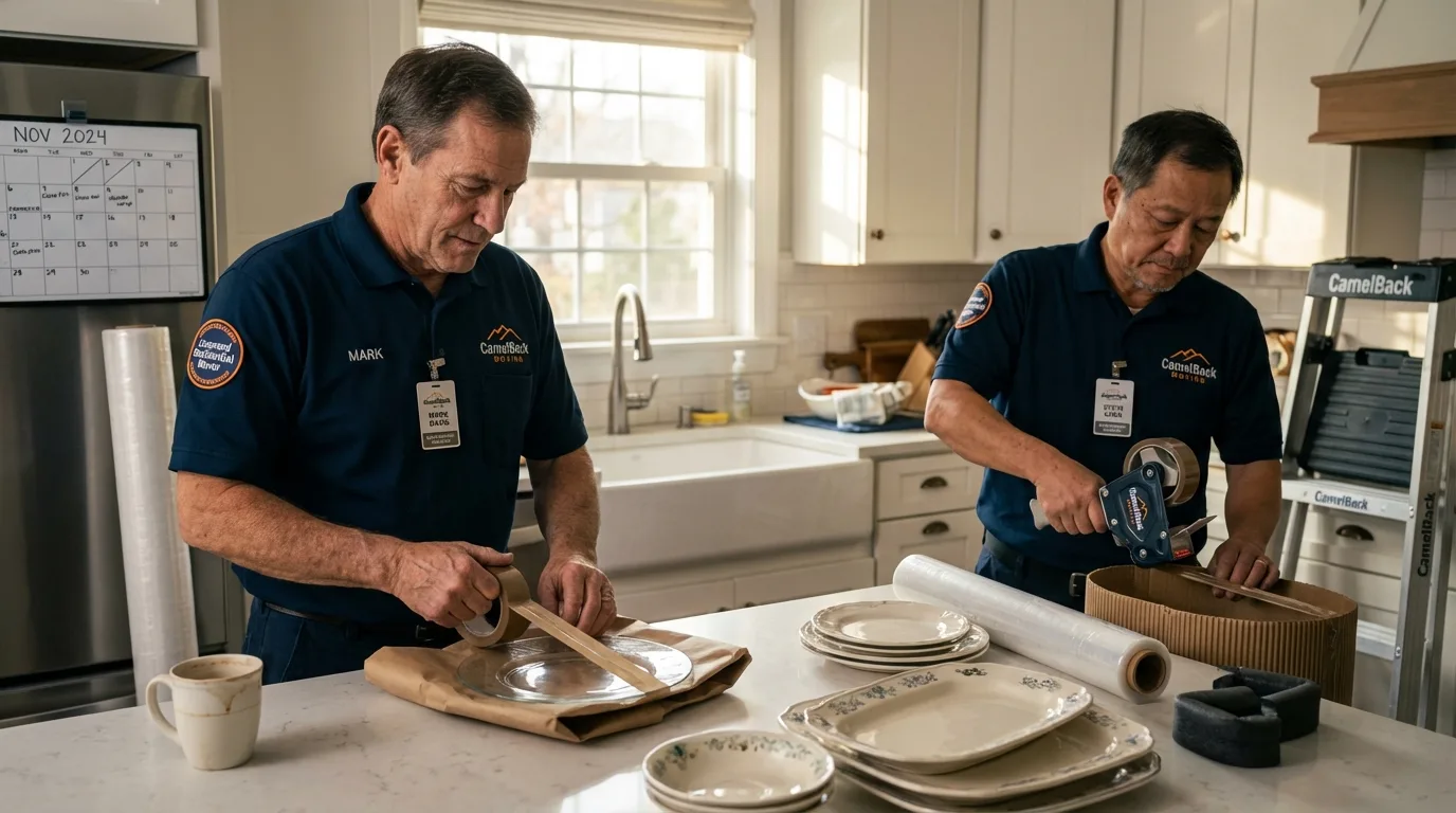 Professional crew packing kitchen dishware in Berkeley, CA